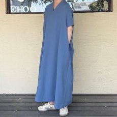 画像4: NO CONTROL AIR/ノーコントロールエアー　 追撚ポリエステルツイル　フレンチスリーブワンピース　 ライトブルー (4)