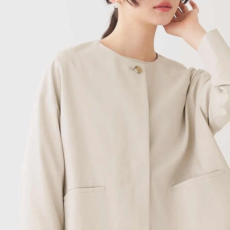 画像2: utilite/ユティリテ  ノーカラードルマンジャケット  ライトベージュ