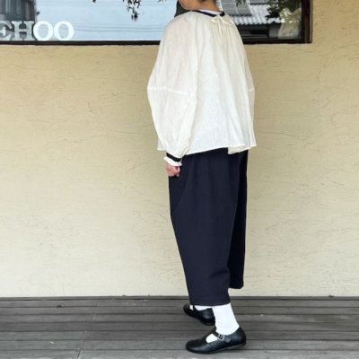 画像2:  SALE!30%OFF!  Gauze#/ガーゼ　 バイカラー2WAYギャザーブラウス