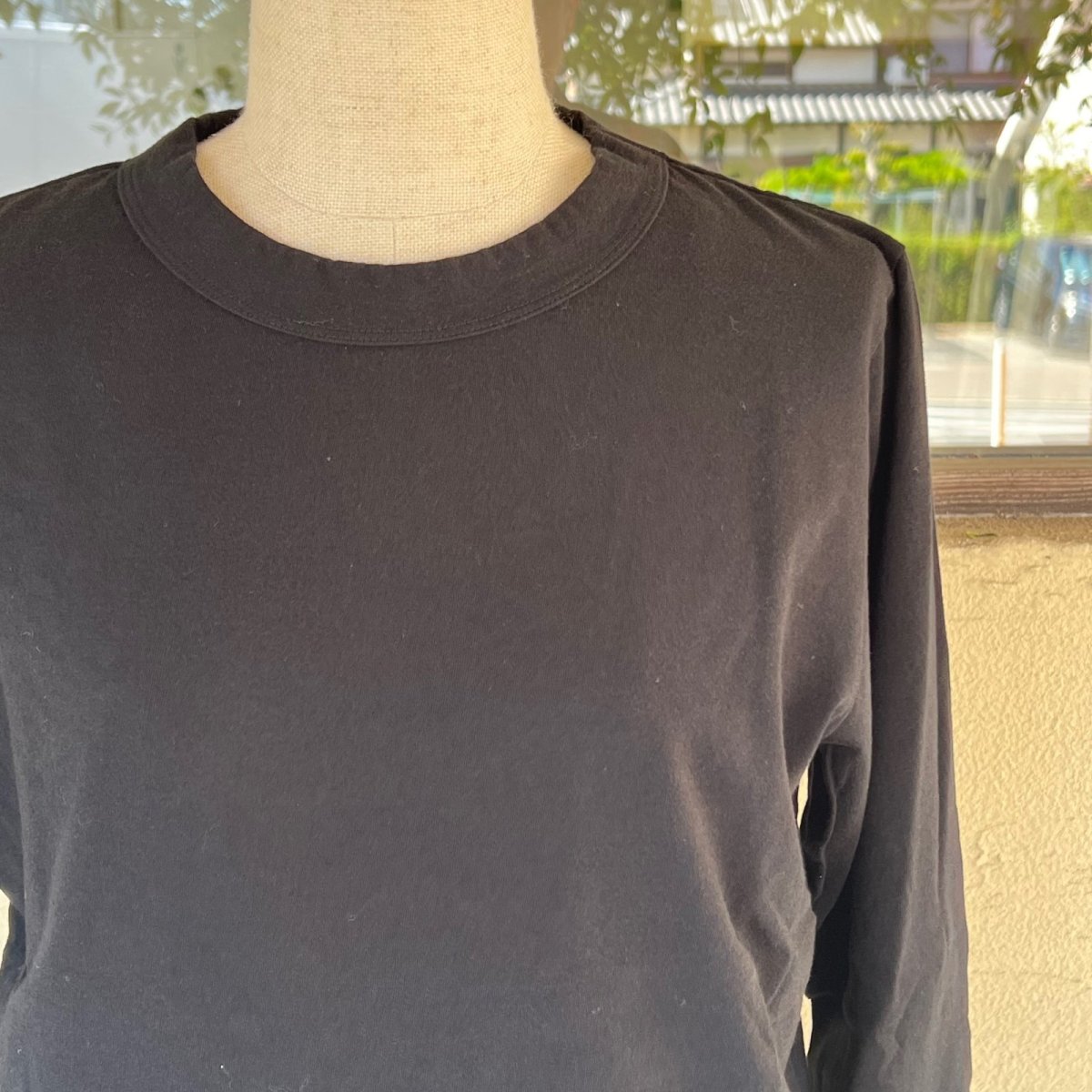 画像7: homspun/ホームスパン  天竺長袖Tシャツ  サラシ・ブラック (7)