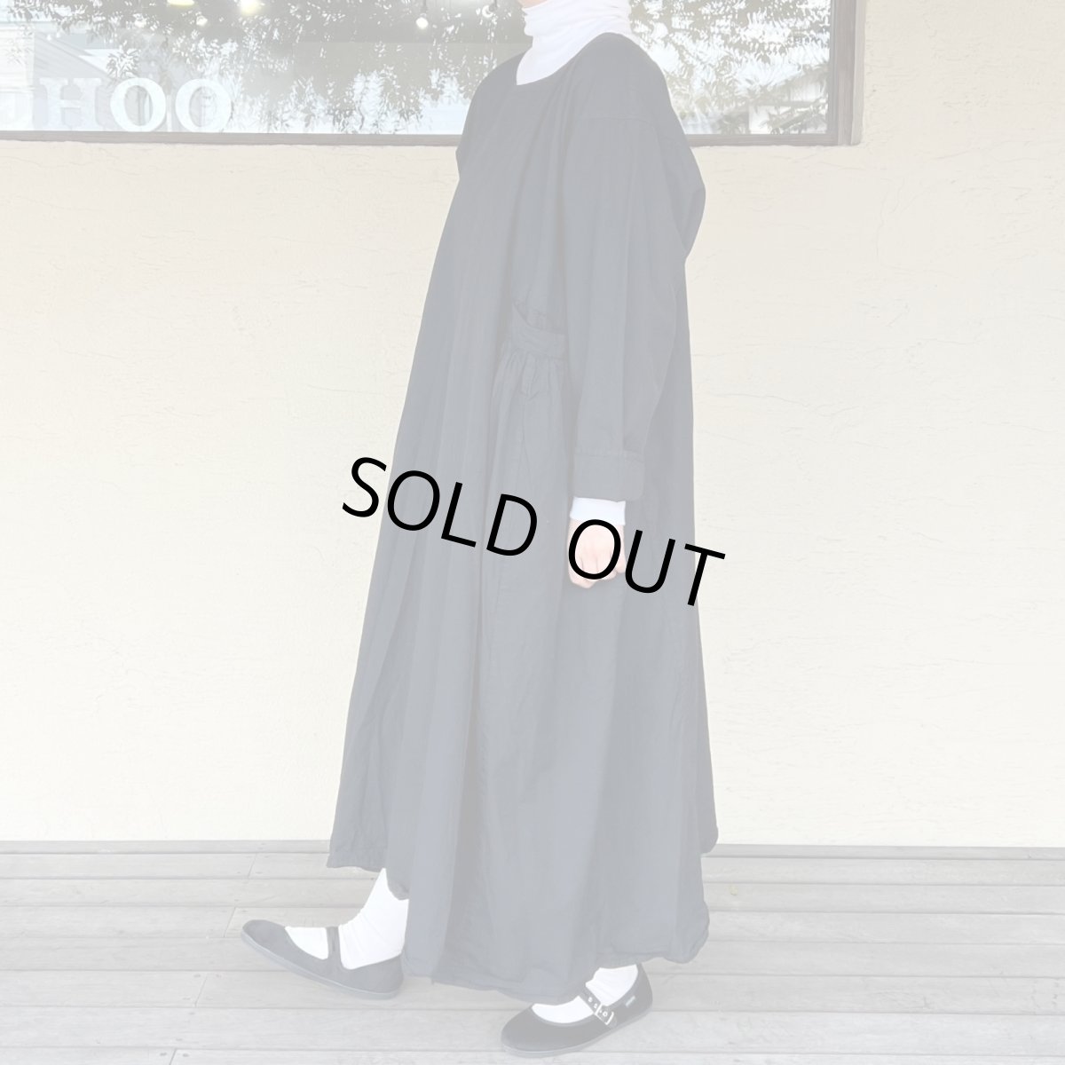 画像1: Veritecoeur/ヴェリテクール　 ギャザーワンピース　ブラック (1)