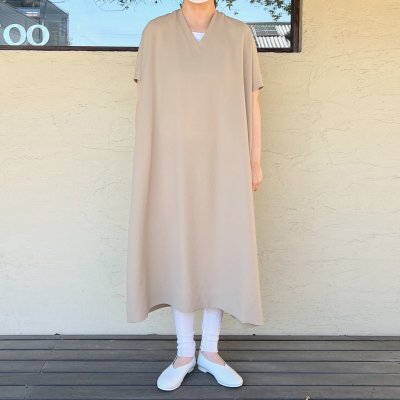 画像1: NO CONTROL AIR/ノーコントロールエアー　 追撚ポリエステルツイル　フレンチスリーブワンピース　 ライトブルー