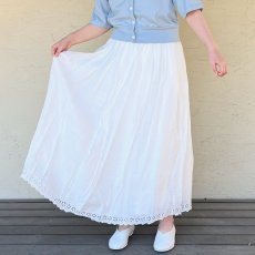 画像2: Gauze#/ガーゼ　 アンティークスカラップレース　ギャザースカート (2)