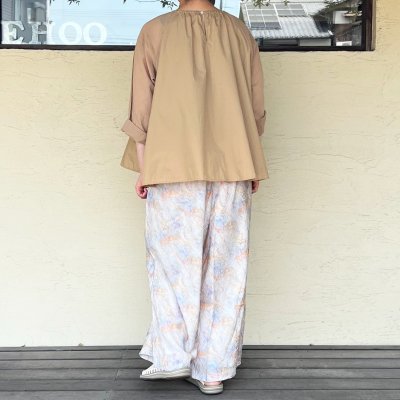 画像2: ROBE de PEAU／ローブデポー　  シルクミックス　マーブルパターンワイドパンツ