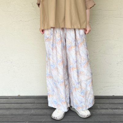 画像3: ROBE de PEAU／ローブデポー　  シルクミックス　マーブルパターンワイドパンツ