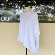 画像9: 1dozen／1ダース　 ペーパーコットン　ドレープTシャツ　 チャコール・ホワイト・ネイビー (9)