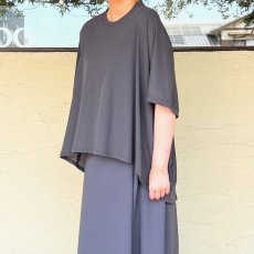 画像1: 1dozen／1ダース　 ペーパーコットン　ドレープTシャツ　 チャコール・ホワイト・ネイビー (1)