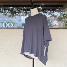 画像4: 1dozen／1ダース　 ペーパーコットン　ドレープTシャツ　 チャコール・ホワイト・ネイビー (4)