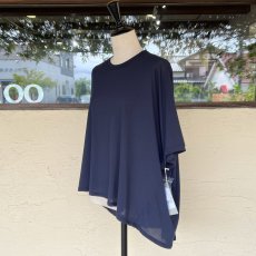 画像8: 1dozen／1ダース　 ペーパーコットン　ドレープTシャツ　 チャコール・ホワイト・ネイビー (8)