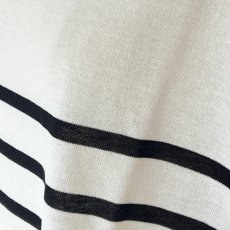 画像8: STAMP AND DIARY/スタンプアンドダイアリー　 クールコットン　ボートネックワイドニット　 ホワイト・ブラック (8)