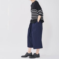 画像2: STAMP AND DIARY/スタンプアンドダイアリー　 クールコットン　ボートネックワイドニット　 ホワイト・ブラック (2)
