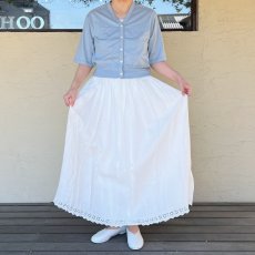 画像1: Gauze#/ガーゼ　 スカラップレース ギャザースカート (1)