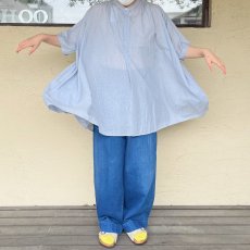 画像1: Veritecoeur/ヴェリテクール　 ストライプギャザーシャツ　 ストライプB (1)