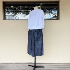 画像8: homspun/ホームスパン　 コットンリネンチェック　Wポケットギャザースカート　 ネイビーチェック (8)