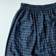 画像5: homspun/ホームスパン　 コットンリネンチェック　Wポケットギャザースカート　 ネイビーチェック (5)