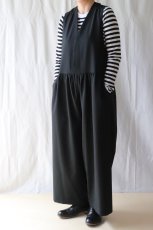 画像1: NO CONTROL AIR/ノーコントロールエアー　 ウエストギャザーワイドオーバーオール　 ブラック・グレー (1)