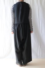 画像4: NO CONTROL AIR/ノーコントロールエアー　 ウエストギャザーワイドオーバーオール　 ブラック・グレー (4)