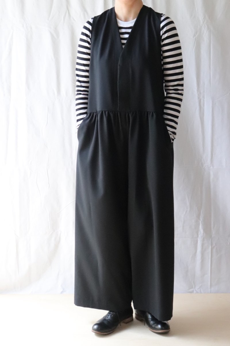 画像5: NO CONTROL AIR/ノーコントロールエアー　 ウエストギャザーワイドオーバーオール　 ブラック・グレー (5)
