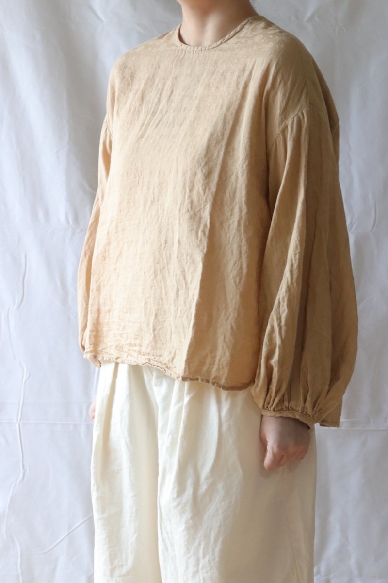 画像1: Gauze#/ガーゼ　 アンティークローズジャガードモダニストブラウス (1)