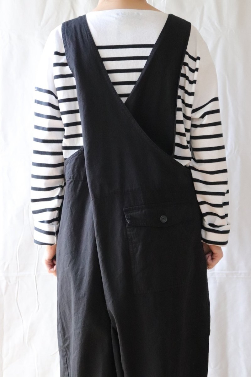 画像13: Veritecoeur/ヴェリテクール　 ガーメントダイ　クロスバックオーバーオール　 ロイヤルブルー・グレー・ブラック (13)