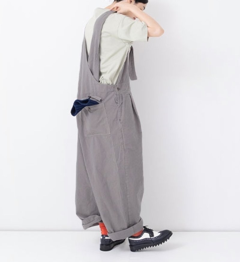 画像2: Veritecoeur/ヴェリテクール ガーメントダイ クロスバックオーバーオール ロイヤルブルー・グレー・ブラック