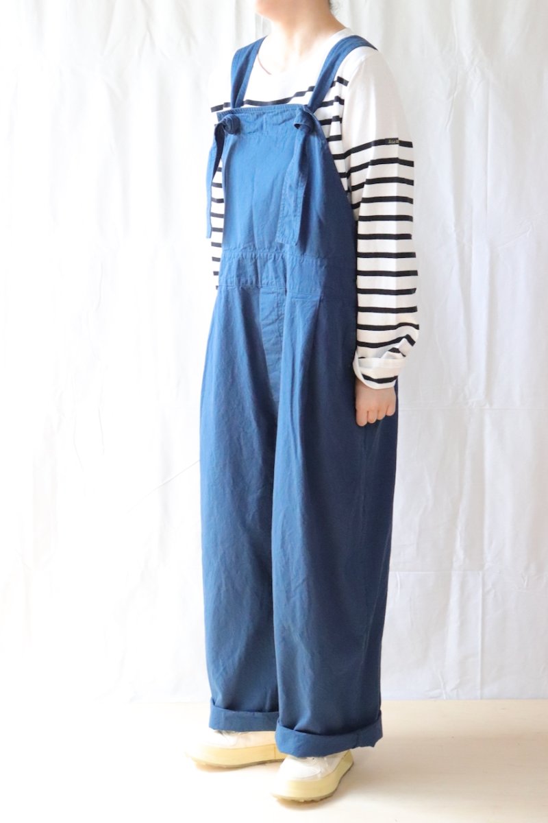 画像2: Veritecoeur/ヴェリテクール　 ガーメントダイ　クロスバックオーバーオール　 ロイヤルブルー・グレー・ブラック (2)