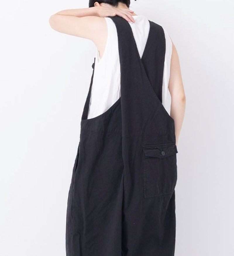 画像3: Veritecoeur/ヴェリテクール ガーメントダイ クロスバックオーバーオール ロイヤルブルー・グレー・ブラック