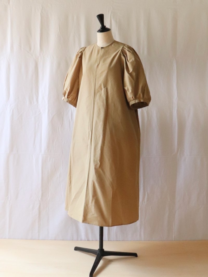 画像1: R&D.M.Co-/オールドマンズテーラー コットンポリエステルタフタ ビッグバルーンスリーブドレス ベージュ
