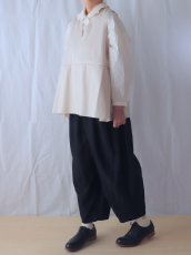 画像6: utilite/ユティリテ　 ウールレットシャギー Vネックサイドタックベスト　 ブラック・アイボリー (6)