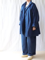 画像2: Veritecoeur/ヴェリテクール　 ガーメントダイショートコート　 ロイヤルネイビー (2)