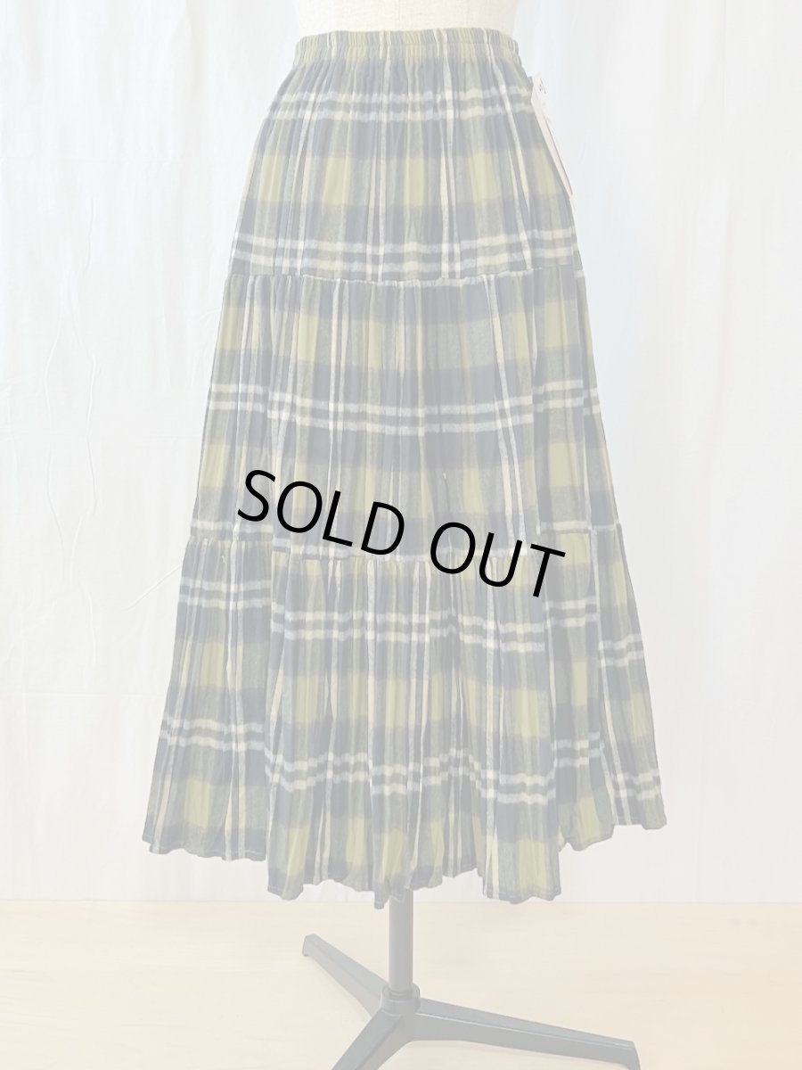 画像5: Rockmount/ロックマウント　 コットン フランネル しわ加工 ロングスカート　 オリーブ×ブラック (5)