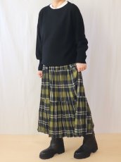 画像2: Rockmount/ロックマウント　 コットン フランネル しわ加工 ロングスカート　 オリーブ×ブラック (2)
