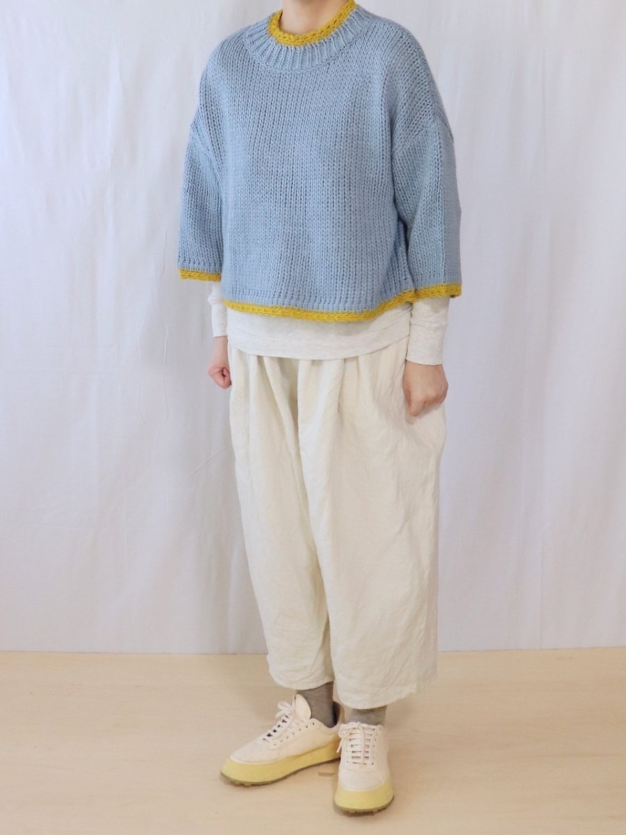 画像1: ROBE de PEAU/ローブデポー　 JOU JOU ボトルネックニット　 LIGHT BLUE (1)