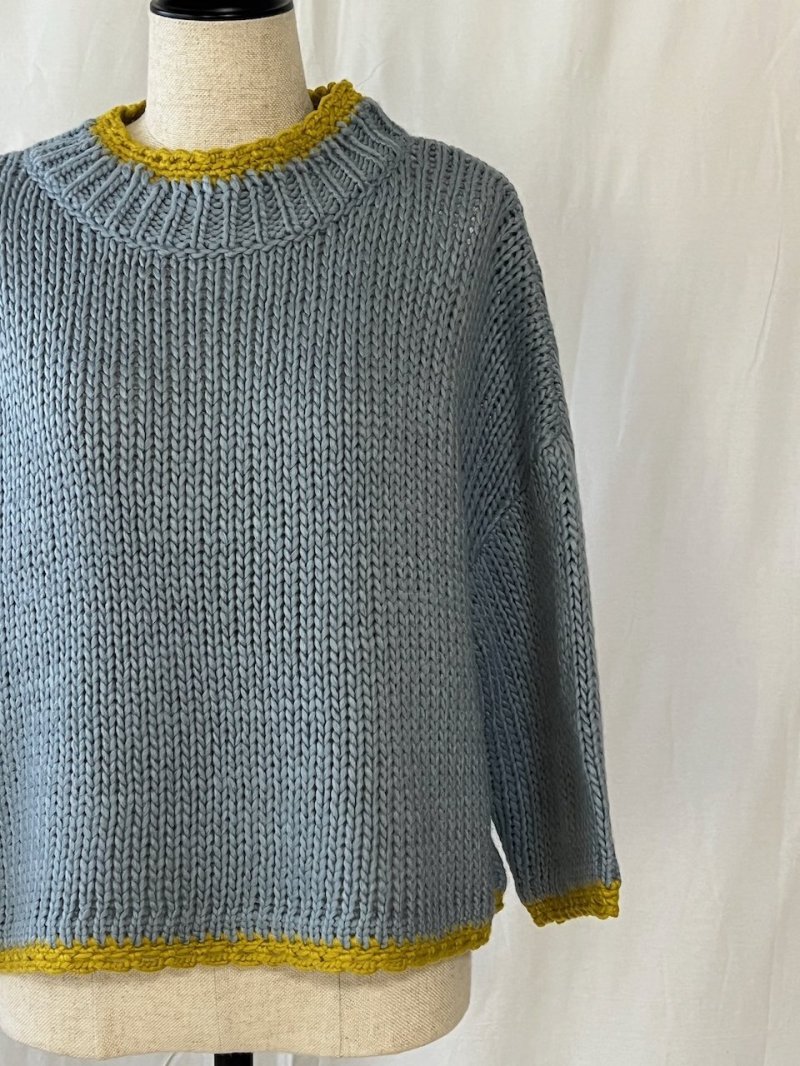 画像3: ROBE de PEAU/ローブデポー JOU JOU ボトルネックニット LIGHT BLUE