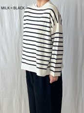 画像1: Labo ratory/ラボレイトリー　 ボーダーニットプルオーバー　 MILK×BLACK・BLACK×MILK (1)