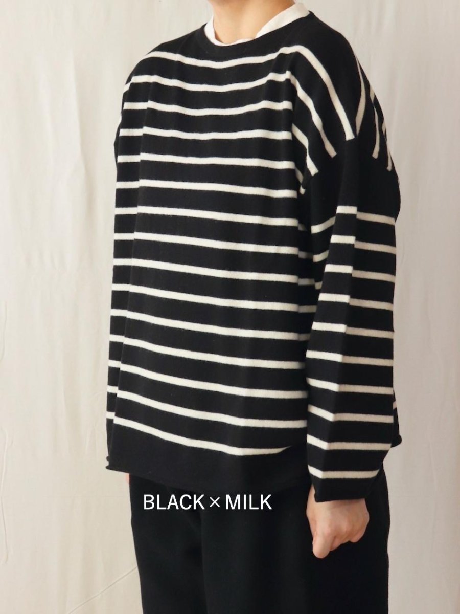 画像6: Labo ratory/ラボレイトリー　 ボーダーニットプルオーバー　 MILK×BLACK・BLACK×MILK (6)