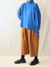 画像1: STAMP AND DIARY/スタンプアンドダイアリー　 ウールカシミヤ フィンガーホール付ワイドタートルプルオーバー　 ブルー・濃紺・ブラック (1)