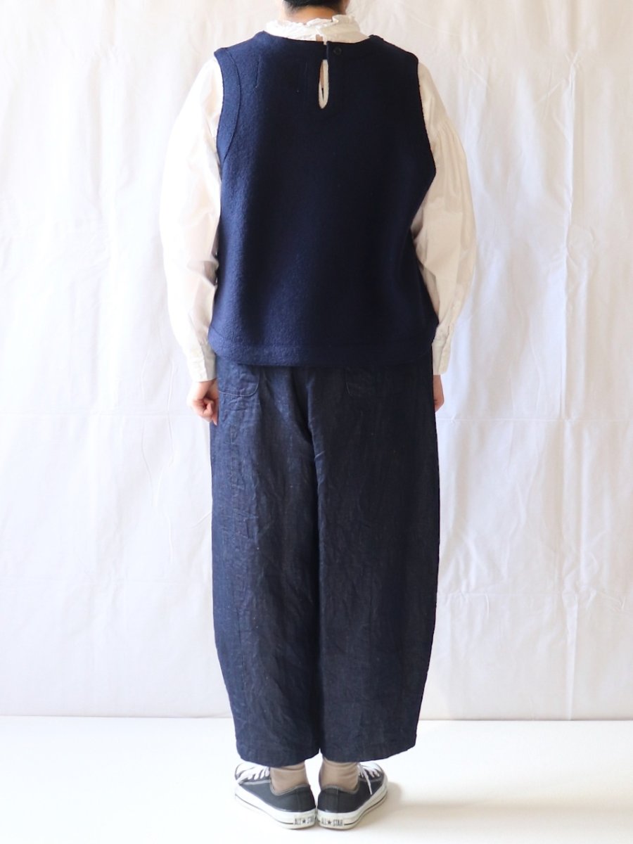 画像4: ata/アタ　 圧縮ウールベスト　 ネイビー (4)