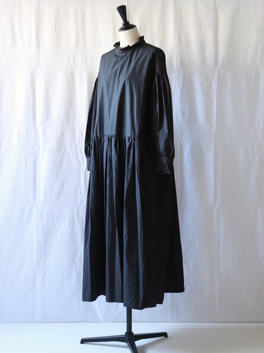 画像6: Gauze#/ガーゼ　 タイニーフリルワンピース　 マットブラック (6)