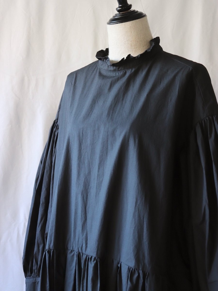 画像4: Gauze#/ガーゼ　 タイニーフリルワンピース　 マットブラック (4)